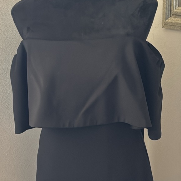 Badgley Mischka Off the Shoulder black long formal gown dress Sz 10 - Picture 6 of 15